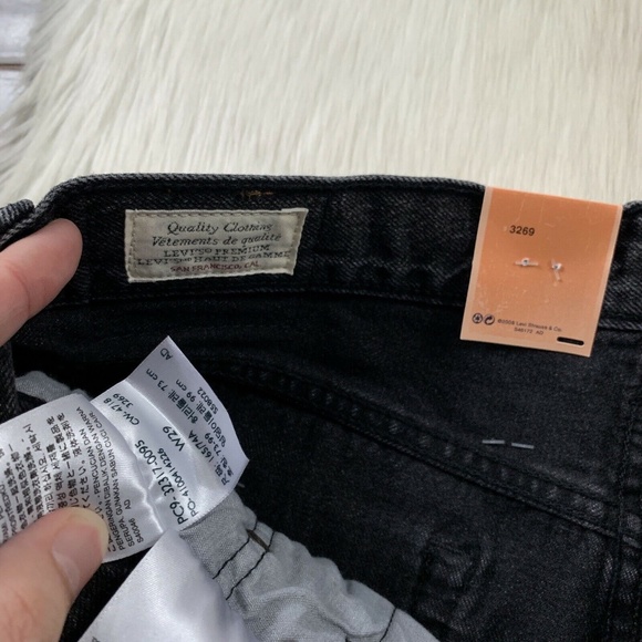 Levi's Size 29 Fun Night Black Distressed‎ 501 Denim Jean Shorts - Picture 5 of 8